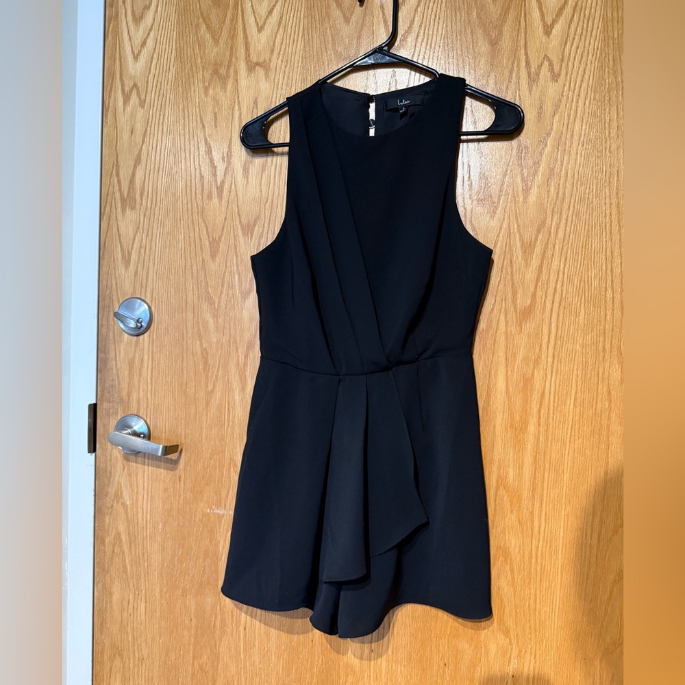 Lulus My Dear Black Pleated Sleeveless Romper Size Small